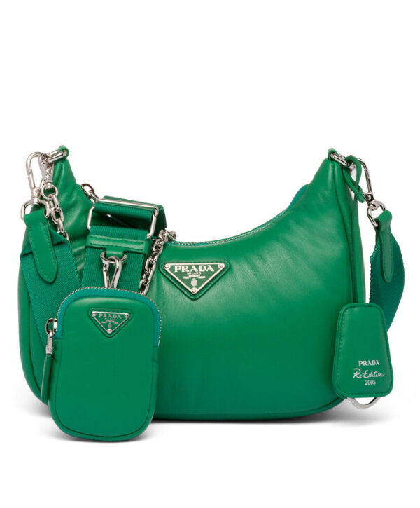 Prada Padded Nappa-leather Prada Re-Edition 2005 Shoulder Bag 1BH204 Green