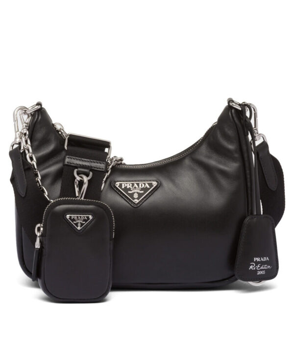 Prada Padded Nappa-leather Prada Re-Edition 2005 Shoulder Bag 1BH204 Black