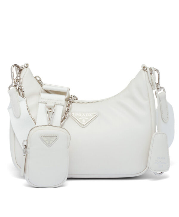 Prada Padded Nappa-leather Prada Re-Edition 2005 Shoulder Bag 1BH204 Cream