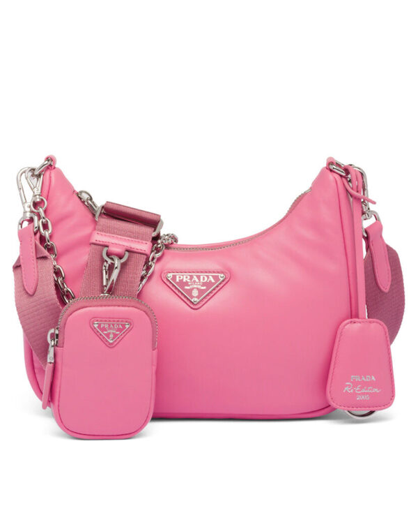 Prada Padded Nappa-leather Prada Re-Edition 2005 Shoulder Bag 1BH204 Pink