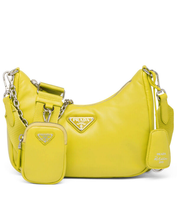 Prada Padded Nappa-leather Prada Re-Edition 2005 Shoulder Bag 1BH204 Yellow