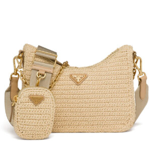 Prada Re-Edition 2005 Raffia Bag 1BH204 Apricot