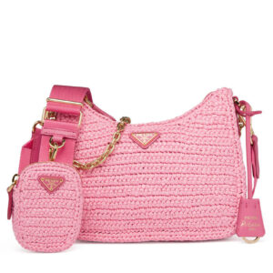 Prada Re-Edition 2005 Raffia Bag 1BH204 Pink