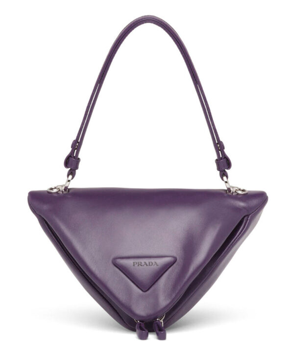 Prada Padded Nappa Leather Handbag 1BA315 Purple