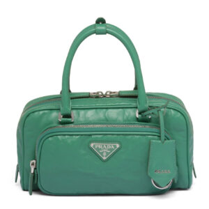 Prada Antique Nappa Leather Multi-pocket Top-handle Bag 1BB099 Green