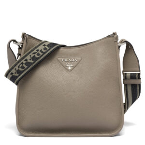 Prada Leather Hobo Bag 1BC073 Gray