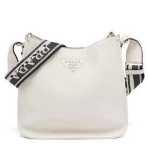 Prada Leather Hobo Bag 1BC073 Cream