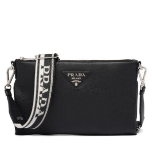 Prada Leather Shoulder Bag 1BH050 Black