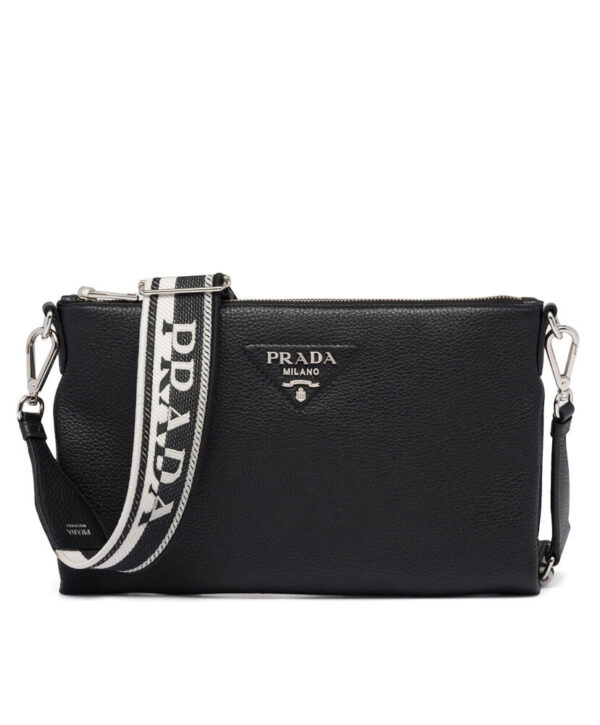 Prada Leather Shoulder Bag 1BH050 Black