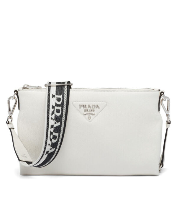 Prada Leather Shoulder Bag 1BH050 Cream