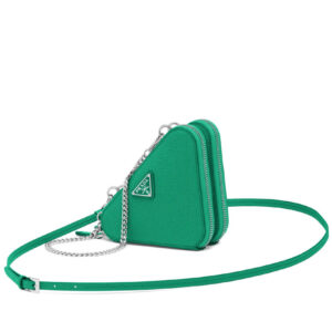 Prada Saffiano Leather Mini Pouch 1NR015 Green