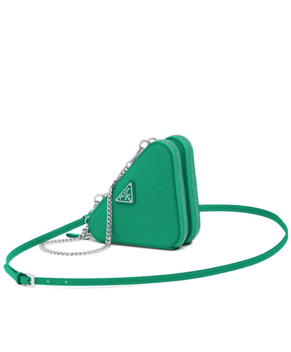 Prada Saffiano Leather Mini Pouch 1NR015 Green