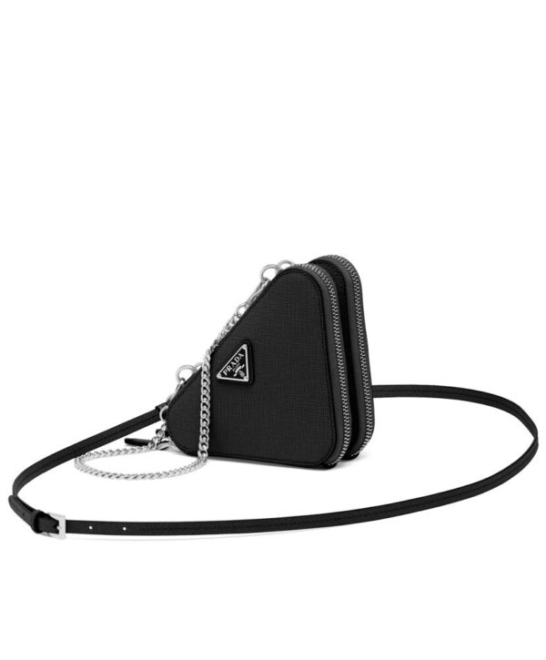 Prada Saffiano Leather Mini Pouch 1NR015 Black