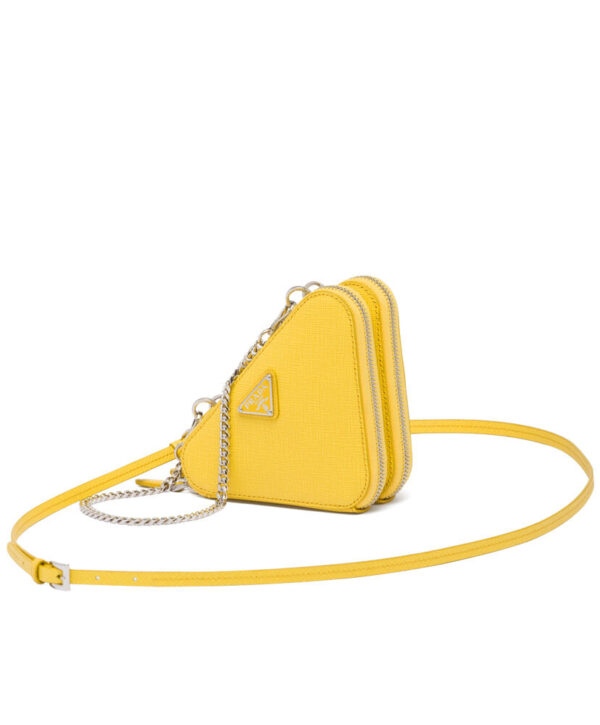 Prada Saffiano Leather Mini Pouch 1NR015 Yellow