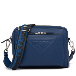 Prada Saffiano Leather Shoulder Bag 2VH152 Blue