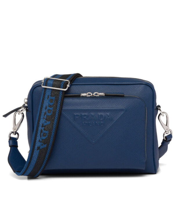 Prada Saffiano Leather Shoulder Bag 2VH152 Blue