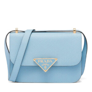 Prada Saffiano Leather Shoulder Bag Blue