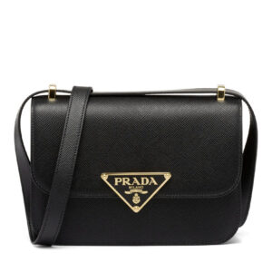 Prada Saffiano Leather Shoulder Bag Black