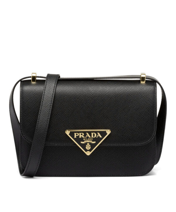 Prada Saffiano Leather Shoulder Bag Black