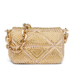 Prada Satin Mini-bag With Crystals 1BD329 Golden