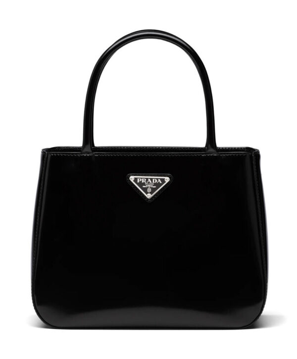 Prada Brushed Leather Handbag 1BA320 Black