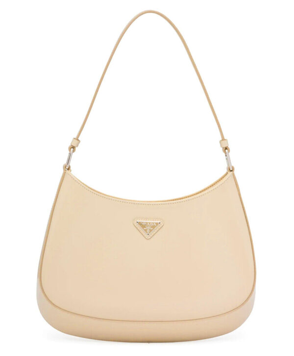 Prada Cleo Brushed Leather Shoulder Bag 1BC499 Apricot