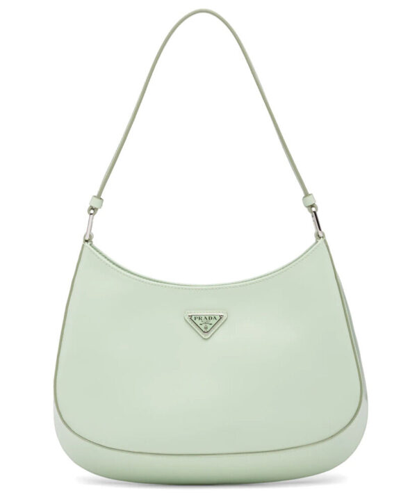 Prada Cleo Brushed Leather Shoulder Bag 1BC499 Green