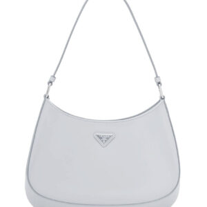 Prada Cleo Brushed Leather Shoulder Bag 1BC499 Gray