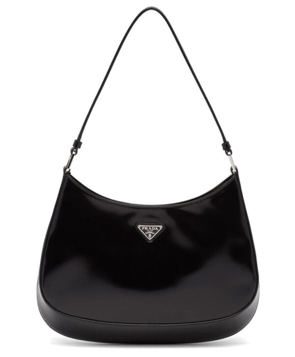 Prada Cleo Brushed Leather Shoulder Bag 1BC499 Black