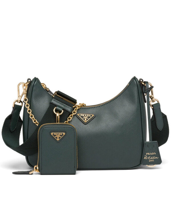 Prada Re-Edition 2005 Saffiano leather bag 1BH204 Dark Green