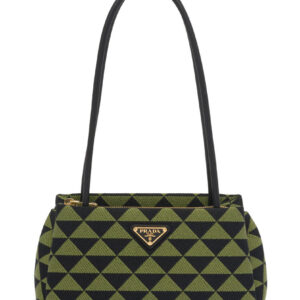 Prada Small Embroidered Fabric Prada Symbole Bag Green