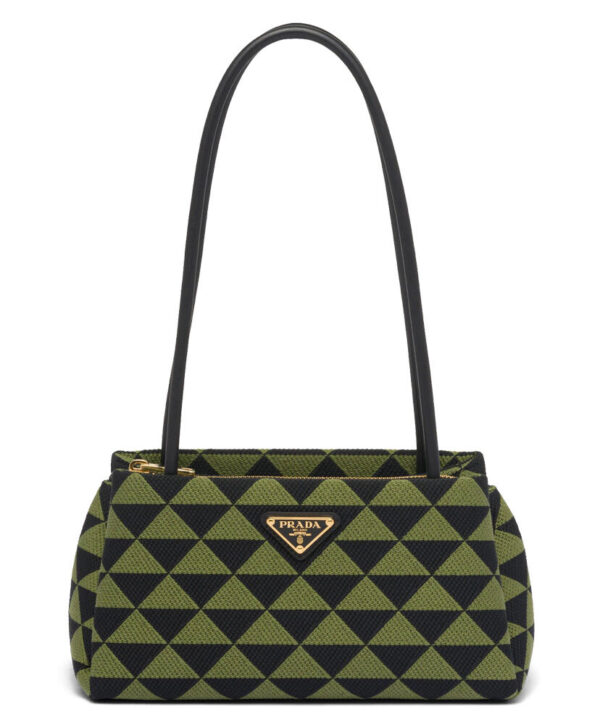 Prada Small Embroidered Fabric Prada Symbole Bag Green