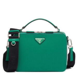 Prada Medium Prada Brique Saffiano Leather Bag 2VH069 Green