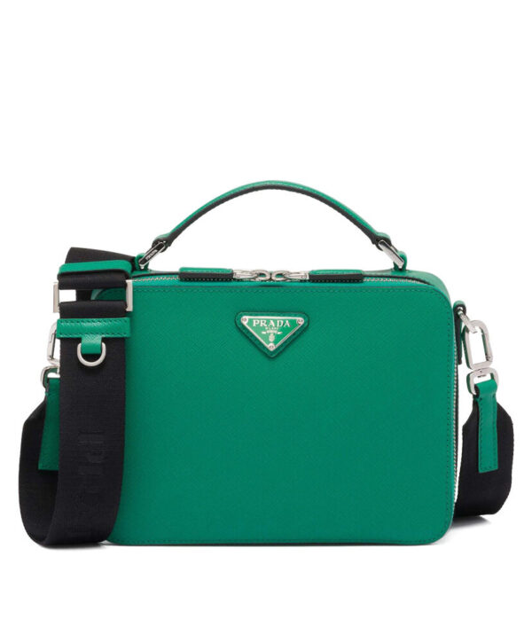 Prada Medium Prada Brique Saffiano Leather Bag 2VH069 Green