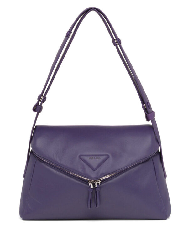 Prada Padded Nappa Leather Prada Signaux Bag 1BC165 Purple