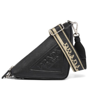 Prada Saffiano Triangle Bag Black