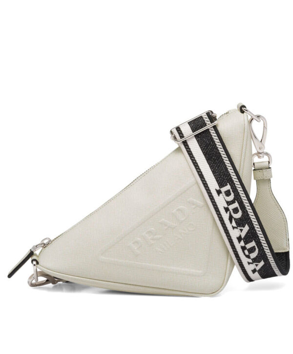 Prada Saffiano Triangle Bag Cream