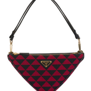 Prada Symbole Leather And Fabric Mini Bag 1BC176 Red