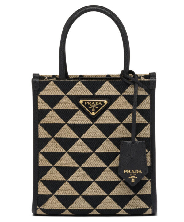 Prada Symbole Jacquard Fabric Micro Bag Black