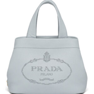 Prada Medium Leather Tote 1BG384 Gray