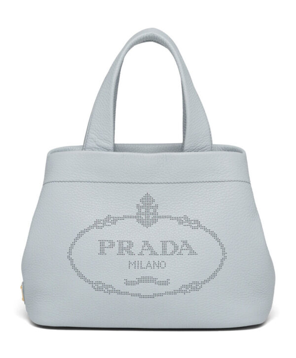 Prada Medium Leather Tote 1BG384 Gray