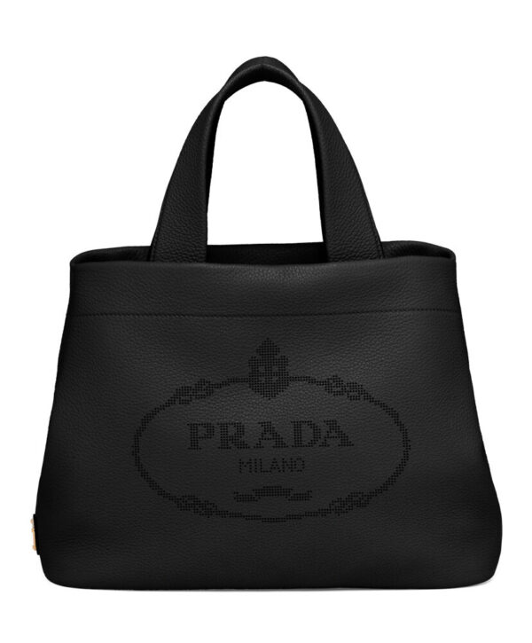 Prada Medium Leather Tote 1BG384 Black