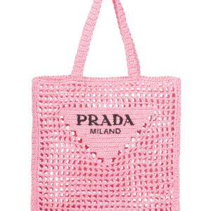 Prada Raffia Tote Bag 1BG393 Pink