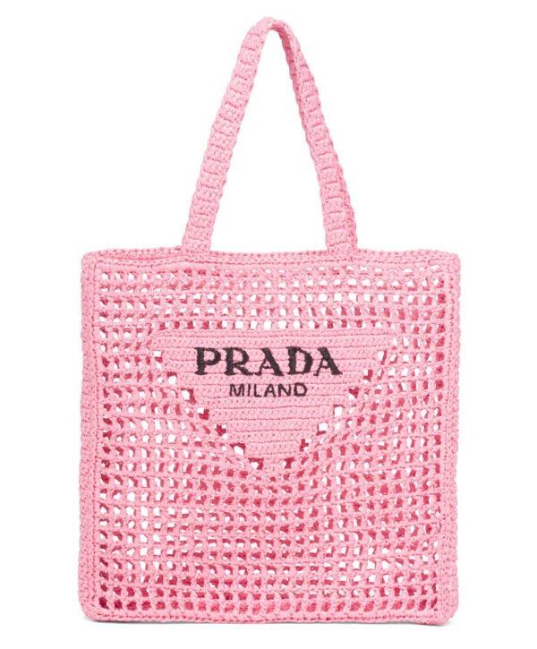 Prada Raffia Tote Bag 1BG393 Pink