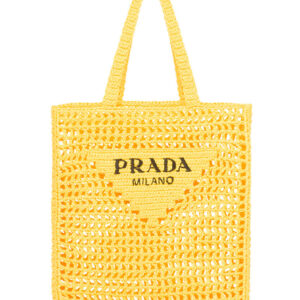 Prada Raffia Tote Bag 1BG393 Yellow