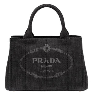 Prada Denim Tote 1BG439 Dark Gray