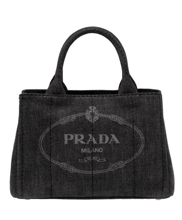 Prada Denim Tote 1BG439 Dark Gray