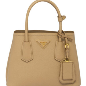 Prada Double Saffiano Leather Mini Bag Apricot