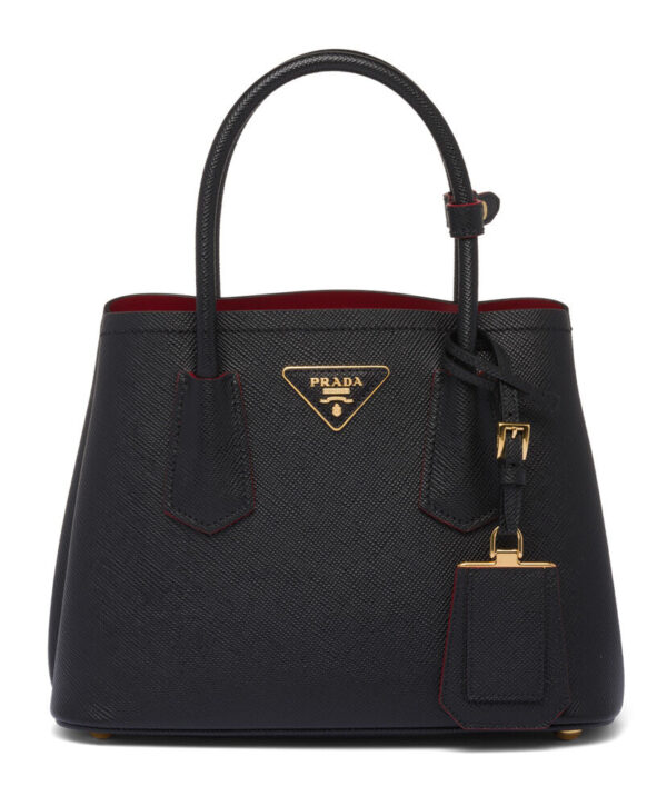 Prada Double Saffiano Leather Mini Bag Black