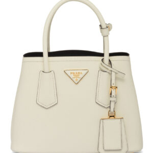 Prada Double Saffiano Leather Mini Bag Cream